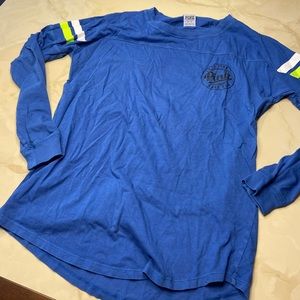 Open Back PINK Varsity Long Sleeve T-Shirt